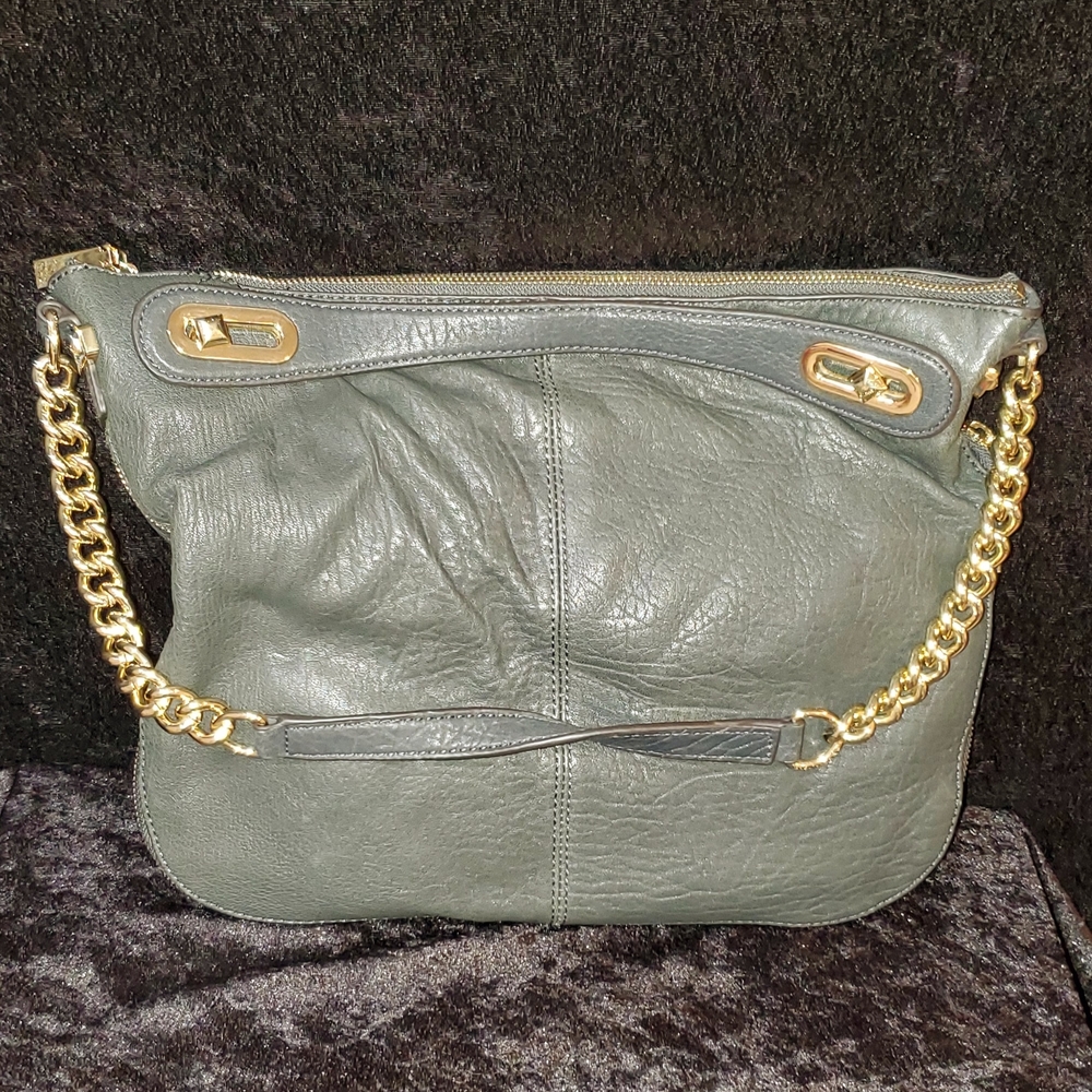 Vince Camuto Gray and Gold Shoulder Bag with Chic Design